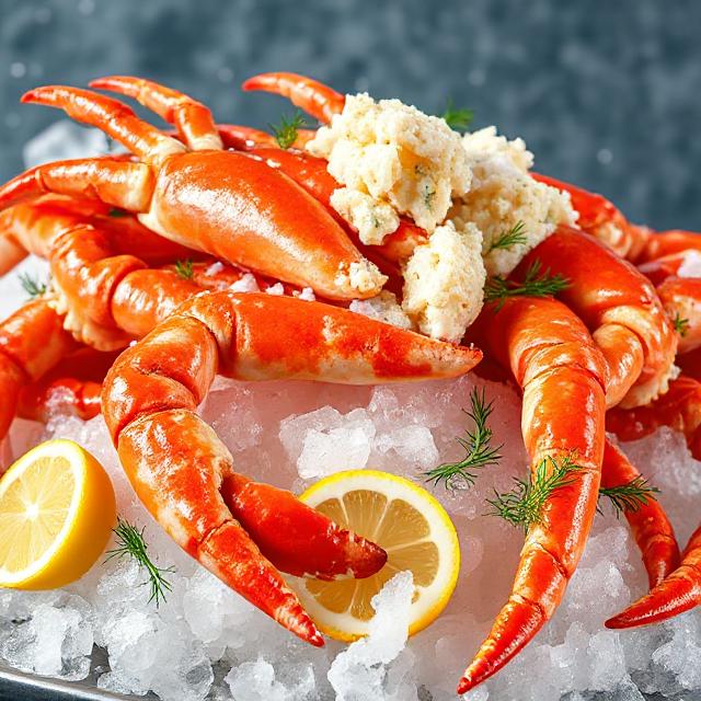 King crab legs on ice